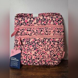NWT Vera Bradley Triple Zip Hipster Crossbody Love You Lots pink hearts